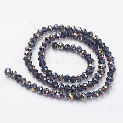 Electroplate Transparent Glass Beads Strands&nbsp;EGLA-A034-T1mm-R07