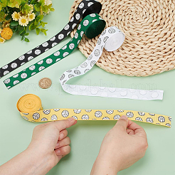 4 Rolls 4 Colors Sport Ball Print Grosgrain Ribbon&nbsp;OCOR-PH0004-07A