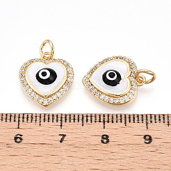 Brass Micro Pave Cubic Zirconia Charms&nbsp;KK-N257-18G