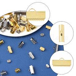 50Pcs 13 Styles 304 Stainless Steel Ribbon Crimp Ends&nbsp;STAS-FS0002-03