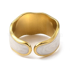 304 Stainless Steel Enamel Open Cuff Rings for Women&nbsp;RJEW-F166-37G-01