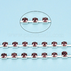 Silver Plated Brass Rhinestone Strass Chains&nbsp;CHC-N020-11E