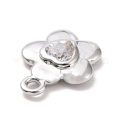 Eco-friendly Brass Micro Pave Clear Cubic Zirconia Pendants&nbsp;KK-D079-03P