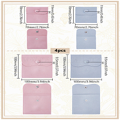 4Pcs 4 Styles Square Velvet Jewelry Boxes with Snap Button&nbsp;TP-LP0001-03