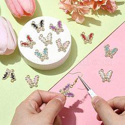 12Pcs 6 Colors Golden Alloy with Rhinestone Pendant&nbsp;FIND-CJ0001-79
