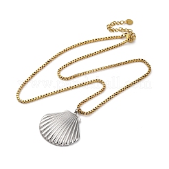 304 Stainless Steel Summer Beach Pendant Box Chain Necklaces&nbsp;NJEW-K389-01GP-03