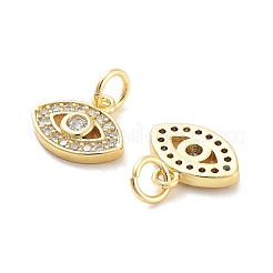 Rack Plating Brass Micro Pave Clear Cubic Zirconia Charms&nbsp;KK-C063-03G
