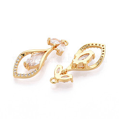 Brass Micro Pave Cubic Zirconia Pendants&nbsp;KK-N263-52G