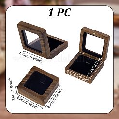 Wooden Badge Storage Boxes with Visible Window Hinged Lid and Black Sponge Inside&nbsp;CON-WH0092-90