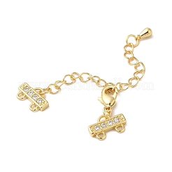 Brass Micro Pave Cubic Zirconia Chain Extender&nbsp;KK-L216-004C-G