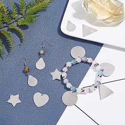 30Pcs 5 Style 304 Stainless Steel Pendants&nbsp;STAS-UN0023-73