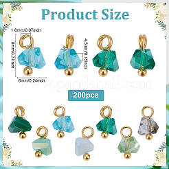 200Pcs 2 Colors Electroplate Glass Charms&nbsp;PALLOY-PHE00011