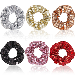 6Pcs 6 Colors Polyester Elastic Hair Accessories&nbsp;AJEW-CN0003-81