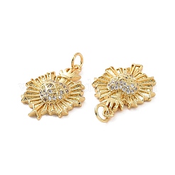 Rack Plating Brass Micro Pave Cubic Zirconia Pendants&nbsp;KK-C008-29G