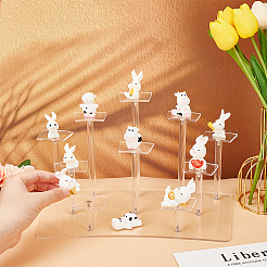 10-Tier Transparent Acrylic Minifigures Display Risers&nbsp;ODIS-WH0030-45
