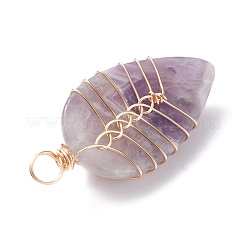 Natural Amethyst Pendants&nbsp;PALLOY-JF01291-01