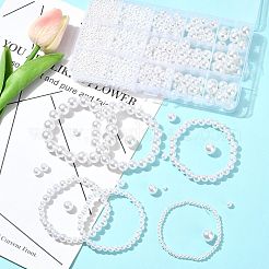 448Pcs 5 Styles ABS Plastic Imitation Pearl Beads&nbsp;KY-FS0001-45