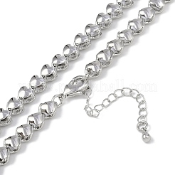 Rack Plating Brass Heart Link Chain Necklaces for Women&nbsp;NJEW-K382-14B-P