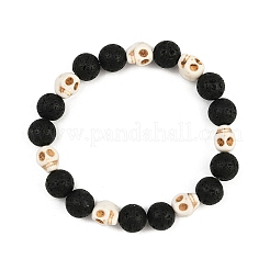 2Pcs Natural Lava Rock & Synthetic Turquoise Beads Stretch Bracelets for Men Women&nbsp;BJEW-JB12131