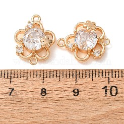 Brass Pave Cubic Zirconia Connector Charms&nbsp;CU-CBAEC99-16G-02
