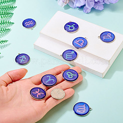12Pcs 12 Constellations Epoxy Resin Pendants&nbsp;FIND-TAC0027-38