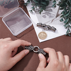 2 Sets 2 Styles Tibetan Style 304 Stainless Steel Spring Gate Rings&nbsp;FIND-PH0025-51B