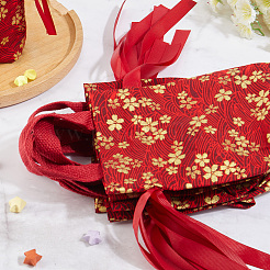 Flower Printed Cloth Drawstring Storage Bags&nbsp;ABAG-WH20010-20D-01