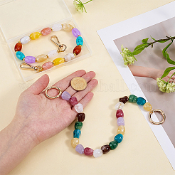 2Pcs 2 Styles Acrylic Oval & Barrel Bead Purse Chains&nbsp;HJEW-PH02438
