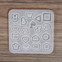 DIY Star/Heart/Flower/Rabbit Shaker Filler Silhouette Silicone Quicksand Molds&nbsp;DIY-G079-03A