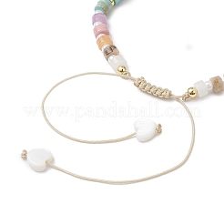 Natural Freshwater Shell & Mixed Gemstone Braided Bead Bracelets for Women&nbsp;BJEW-JB12717