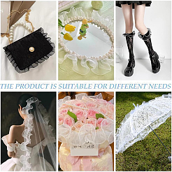 Organza Pleated Lace Ribbon&nbsp;OCOR-WH0097-42C