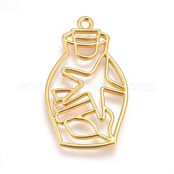 Zinc Alloy Open Back Bezel Pendants&nbsp;PALLOY-WH0039-05G-C