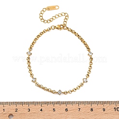 304 Stainless Steel Cubic Zirconia Link Bracelets&nbsp;SA-CBA8C9C-04A-G