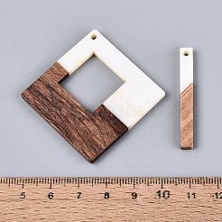 12Pcs 6 Styles Opaque Resin & Walnut Wood Pendants&nbsp;RESI-N053-22
