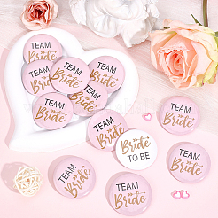 12Pcs Tinplate & Plastic Bride Badges for Wedding Party Bridal Shower Decoration&nbsp;AJEW-SC0032-08B