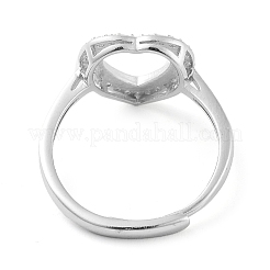 Heart Adjustable 925 Sterling Silver Ring Components&nbsp;STER-G042-05P