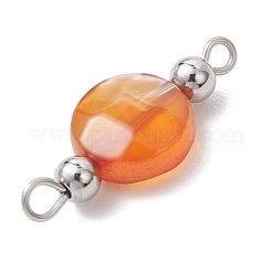 10Pcs 10 Styles Natural & Synthetic Mixed Gemstone Faceted Flat Round Connector Charms&nbsp;PALLOY-JF04153-01