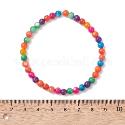 Dyed Natural Freshwater Shell Beaded Strertch Bracelets for Women&nbsp;BJEW-JB13687