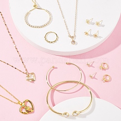 Brass Micro Pave Clear Cubic Zirconia Finger Rings & Earrings & Necklaces & Bangle&nbsp;SJEW-FS0001-03