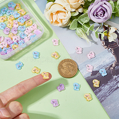 80Pcs 4 Colors Opaque Resin Cabochons&nbsp;CRES-FH0001-18