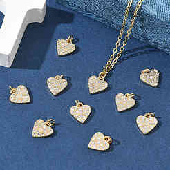 SHEGRACE Valentine's Day Brass Clear Cubic Zirconia Pendants&nbsp;XGRQ3K253-539G
