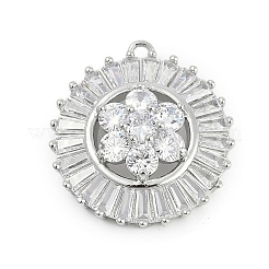 Brass Micro Pave Cubic Zirconia Pendants&nbsp;KK-Q026-12P