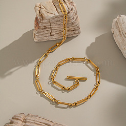 304 Stainless Steel Oval Link Chain Necklaces with OT Clasps for Women&nbsp;GL9322