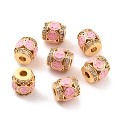 Real 18K Gold Plated Brass Micro Pave Clear Cubic Zirconia Beads&nbsp;ZIRC-Z023-07