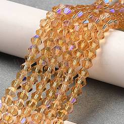 Transparent Electroplate Glass Beads Strands&nbsp;GLAA-F029-4mm-D18