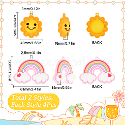 8Pcs 2 Style PVC Plastic Big Pendants&nbsp;KY-SC0001-65