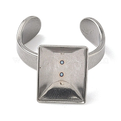 304 Stainless Steel Cuff Ring Findings&nbsp;STAS-B126-08P