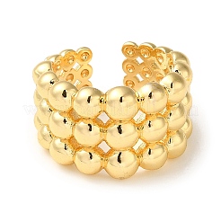 Rack Plating Brass Open Cuff Rings for Women&nbsp;RJEW-M162-11G