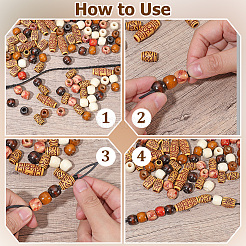 110Pcs 7 Styles Plastic and Wood Beads&nbsp;KY-PA0001-18
