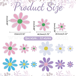 60Pcs 12 Styles Computerized Embroidery Polyester Iron on/Sew on Patches&nbsp;DIY-ME0003-09